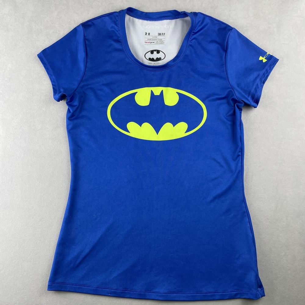 Under Armour Shirt‎ Womens Small HeatGear Fitted Short Sleeve Batman DC Comics
